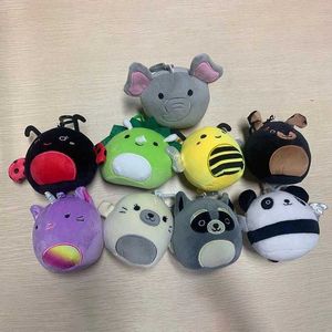 Squishy 10cm plush toy Pillow keychain Cartoon stuffed animals rabbit crab bee butterflies koala triceratop soft toys christmas gifts for