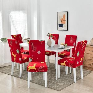 Chair Covers Christmas Cover For Dining Room Santa Claus Snowflake Print Office Stretch Removable Seat