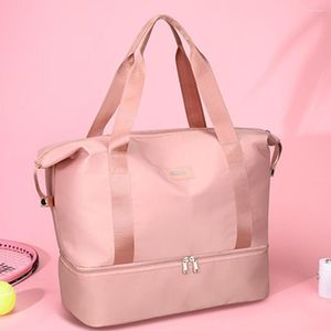 Torby Duffel Casual Duża pojemność podróży Dufla sucha mokra wodoodporna torebki na siłownię na świeżym powietrzu TOTE dla kobiet ramię