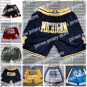 شورت كرة السلة NCAA Michigan Wolverines كرة السلة قصيرة فقط كلية دون كارولينا الشمالية Tar Heels Black Mamba Lower Merion High School Pount