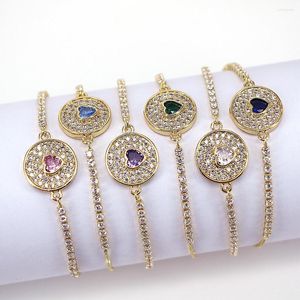 Link Bracelets Trendy & Bangles CZ Zircon Beads Gothic Charm Bracelet For Women Jewelry Accessories Pulseras Mujer Bijoux Femme