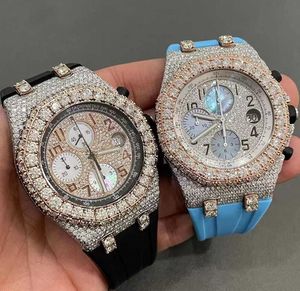 腕時計D38 Luxury Mens Watch 4130 Movement Watch for Men 3255 Montre de Luxe Mosang Stone Iced1Gia Watch Diamond Watchs Wristwatch