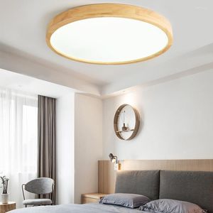 Ceiling Lights Modern Led Light Solid Wood Nordic Corridor Aisle Balcony Ultra-thin Bedroom Living Lighting Fixture Round Decor Lamp