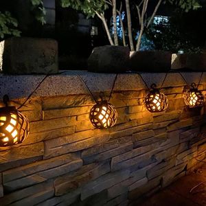 Stringhe Solare Fiamma Tremolante Lanterna Palla Stringa Luci Esterno Impermeabile Patio per Giardino Cortile Festa Decorazioni di Natale