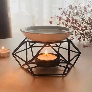 Doftlampor Delikat romantisk keramisk tealight Candle Holder Oil Burner AROM Diffusor Furnace Home Decoration Stylish Design