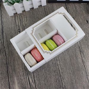 Gift Wrap 200 X Creative Stamping Gold Drawer Style 10st Macarons Boxes Square Chocolate Decor Wrappers Wholesale