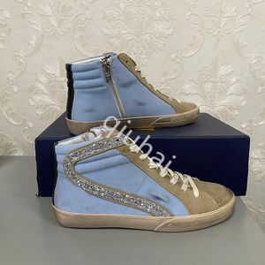 Golden Dirty Do-old Designer New Shoe Italian Deluxe Brand Sneaker with Classic Leather Glitter Sparkle Man Women Mid Star High Top Style Nkzf