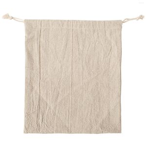 Storage Bags Natural Linen Bread Bag 11x13 1-Pack 11 X 13 Inch Reusable Food Drawstring Handmade For