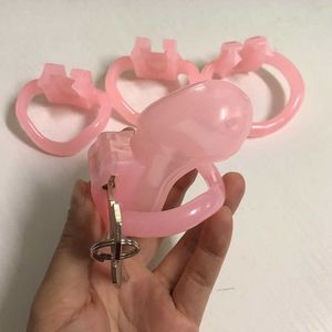 Beauty Items HT-V3 Male Chastity Cage With 4 Penis Rings sexy Toys For Men Resin Lock Cock Ring Fetish BDSM Bondage Sleeve