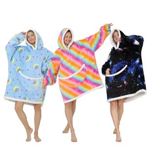 Andere Bekleidung Übergroße, weiche, warme Winter-Kapuzenpullover, Sweatshirt, Fleece, bequeme Flanell-Plüsch-TV-Decke, tragbare Decke für Damen, Herren, Erwachsene T221018