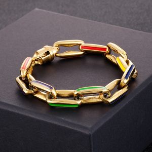 11mm Hip Hop Dazzle Color Cuban Link Armband Edelstahl Herren Damen Schmuck