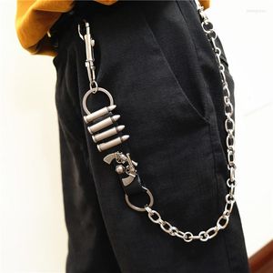 Belts Metal Long Rock Punk Wallet Belt Chain Trousers Hipster Pant Jean Keychain Silver Ring Clip Keyring Men's HipHop Jewelry KL10