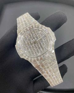 ساعة Wristwatch D5 الفاخرة المراقبة 4130 حركة حركة للرجال 3255 Montre de Luxe Watch Mosang Stone Iced VVS1 GIA Diamond Watchs Wristwatch Mechanical