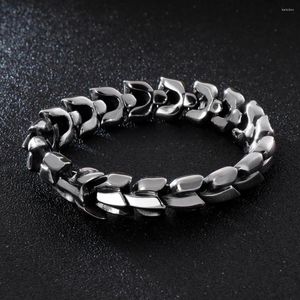 Charm Bracelets Man Jewelry Store 15mm Vintage Viking Link Chain Animal Bracelet Men 316L Stainless Steel Dancing Boyfriend Gift