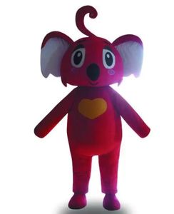 Costume della mascotte animale adulto del fumetto del vestito operato dal koala rosso caldo del cuore caldo di vendita della fabbrica