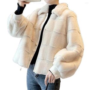 女性用ジャケット2022フェイクファーコート女性ウィンターレディーシミュレーションナチュラルミンクウォームのぬいぐるみジャケットウィンターウェア