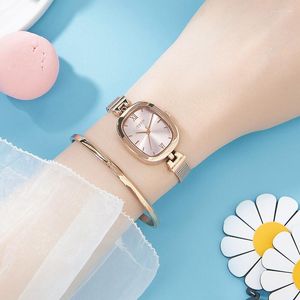 Armbanduhren Luxus Damenmode Trendige Uhr Wasserdicht Stunden Mesh Edelstahlband Einfaches Mädchen Geburtstagsgeschenk Dame Feine Uhr Antik