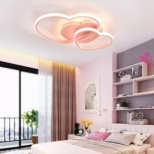 Ceiling Lights Light For Home Led Bedroom Women Princess Heart Shape Lamp Dimmable Wedding Girls Room