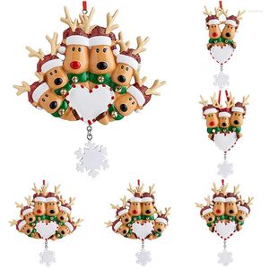 Decorações de Natal Renas personalizadas Treça genealógica Ornamento de 2-5 Presente de férias de veado fofo Home pendurado decoração pendente
