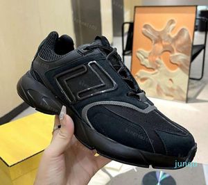 Faster Casual Shoes Designer Niubage Sneakers Leather Technical Fabric Lace Up Platform Shoes Low-tops Corrugated Runner Soles Black White Red Size