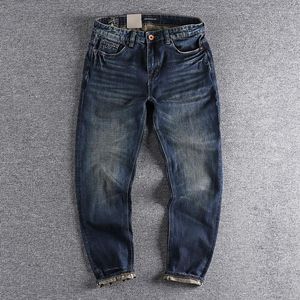 Jeans da uomo 2022 Pantaloni da uomo dritti piccoli da uomo blu scuro da uomo di moda americana Pantaloni da uomo di alta qualità 474