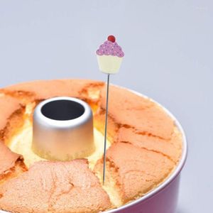 ベイクウェアツールケーキテスタープローブステンレススチールマフィンパンケーキベーキングパンツール用のかわいいカップケーキの形状串焼き