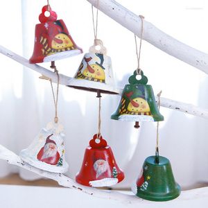 Party Supplies Weihnachten Schmiedeeisen Große Glocke Dekoration Anhänger Zubehör Seil Gedruckt Puppe Alter Mann Schneemann