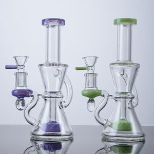 Heady Glass Bong Showerhead Perc Hookahs Recycler Klein Percolator Water Pipes Oil Dab Rigs 14mm Female Joint Bongs With Glass Bowl