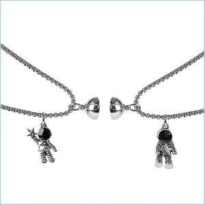 Подвесные ожерелья милые астронавты магнит аттракцион подвесной колье ожерелье Дружба Ювелирные украшения творческие прохладные цепные ожерелья для WOM DHTDH