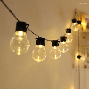 Strängar 6m/11m/16m Led Globe Fairy String Light Christmas Garland Street Wedding Bulb Solar Lamp Outdoor For Party Holiday Garden Patio