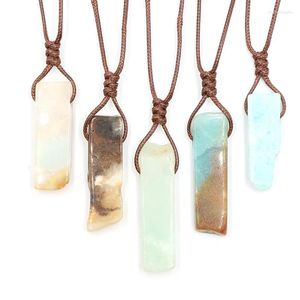 Pendant Necklaces 12Pcs/Lot Natural Raw Irregular Quartz Agates Stone Healing Crystal Rope Necklace Point For Women And Men Jewelry
