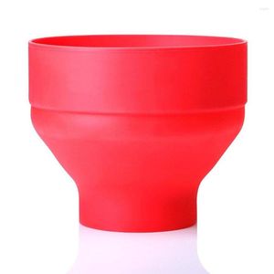 Miski Popcorn mikrofalowy silikon składany czerwony czerwono wysokiej jakości kuchnia łatwa narzędzia do majsterkowicz