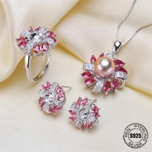 Halsband ￶rh￤ngen set halsband/￶rh￤ngen/ringupps￤ttningar sterling silver smycken tillbeh￶r som g￶r DIY handgjorda f￶r kvinnors p￤rlfynd