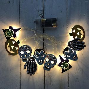 Strings Waterproof Ghost Pumpkin Lighting Decoration For Backyard Fences Party Porch Trees Halloween Theme Witch String Lamps