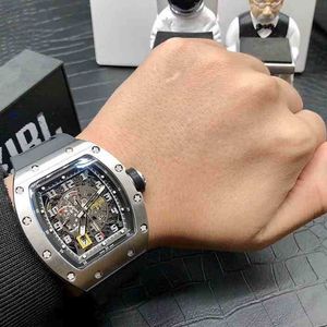 豪華なメンズメカニクスウォッチwristwatchビジネスレジャーRM030自動メカニカルホワイトスチールケーステープメンズ