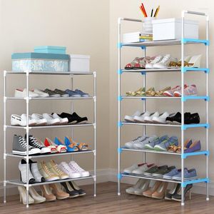 Kl￤dlagring Multi-Layer Shoe Organizer Rack Door Cabinet Mental DIY Assembly Shelf med ledst￥ng Simple Home Furniture