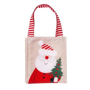 Borse di stoffa per decorazioni natalizie Borsa di caramelle per bambini di Babbo Natale per la festa di festival in casa 2022 RRE15259