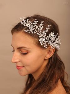 Kopfbedeckungen, silbernes Blumen-Stirnband, Strass-Brautkopfbedeckung, Kristall, Hochzeit, Haarschmuck, Party, Abschlussball, Schmuck, Brautjungfern-Kopfschmuck