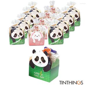 Gift Wrap 50/100sets Bag Kids Birthday Party Cookie Candy Bags Plastic Bakery Bread Packing Panda Decor Baking Box