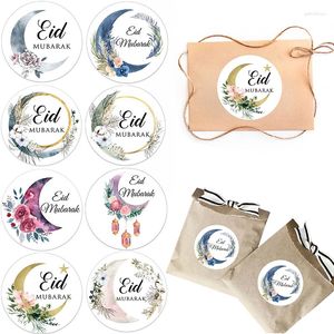 Party Decoration 3.5/4,5 cm Eid Mubarak Moon Floral Paper Sticker LaBels Gift Lable SEAL Islamic Al-Fitr Celebration Supplies