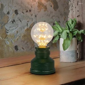 Lâmpadas de mesa Loft Vintage Dimmer Lamp Tuble Lights Base Iron Base para Sala de Estudo Novelty Night Iluminação E27 Edison Bulbo