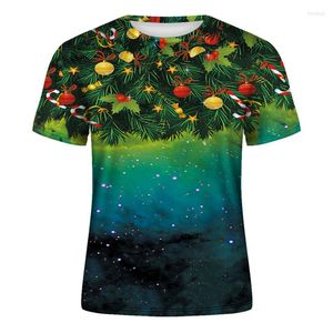 Men's T Shirts Summer Breathable Round Neck Short-sleeved T-shirt Creative 3D Landscape Printing Men's Fashion Casual