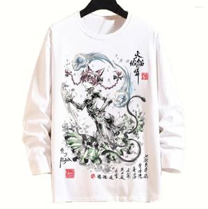 Herren T-Shirts Touhou Project Cosplay Shirt Kirisame Marisa Hakurei Reimu Cartoon Print Langarm T-Shirt Casual Top T-Shirt