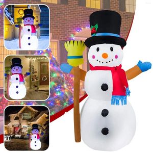 Juldekorationer 1.2m uppblåsbar snögubbe docka för hemma utomhus Garland gård prop led lätta leksak ornament 2022 år gåva