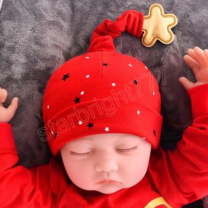 Cute Star Baby Hat Autunno Inverno Rosso Natale Baby Boy Girl Cappello Bonnet Soft Cotton Infant Beanie Newborn Photography Prop