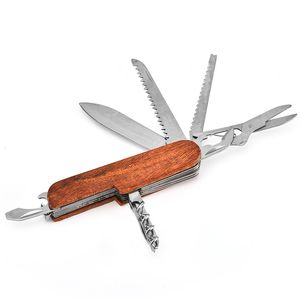 Gadgets ao ar livre Camping Multitool Knives com tesoura e abridor de garrafas dobráveis ​​em aço inoxidável EDC Gear