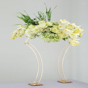 Parti Dekorasyonu 5 PCS Stil Çiçek Raf Altın Arch Stand Yol Kurşun Düğün Merkezi Etkinlik