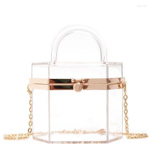 Borse da sera Borse e borsette in PVC trasparente con scatola trasparente Pochette per feste per donna Tote 2022 Borsa estiva piccola per rossetto a spalla