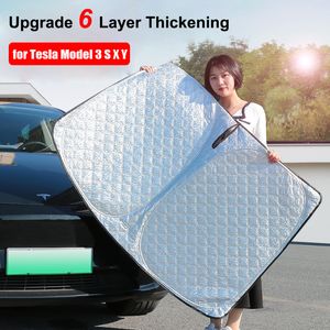 2022 Bilens främre vindruta solskydd för Tesla Model 3 X Y S Tillbehör Block Anti-UV Shading Sun Shade Visor Cover Protection