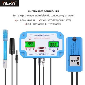 Online Ph EC Temp Tester Mätare Vattenkvalitetsdetektor PH Controller Relä Plug -SPEACABEL ELECTRODE BNC TYP SEBS US EU PLUG309C